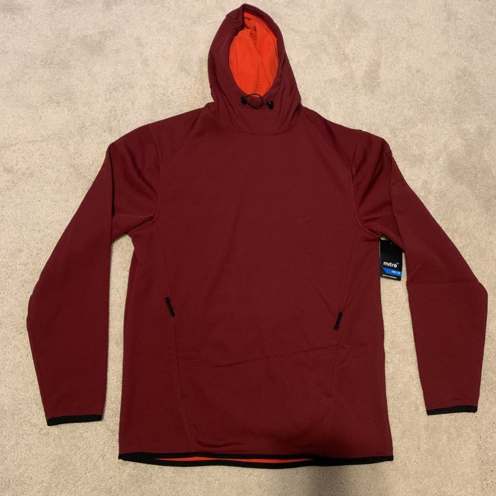 Mitre Men's Burgundy Fleece Hoodie, Size M